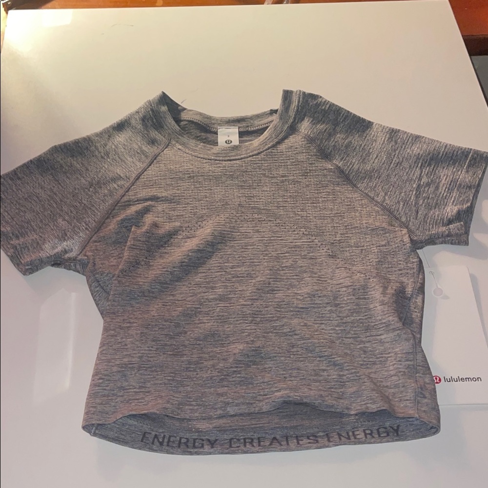 Grey Swiftly Tech Cropped Short Sleeve 2.0